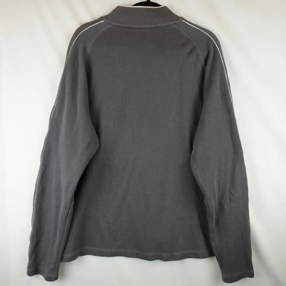 Hathaway Pullover Ribbed Knit Sweater Men's XXL Gray 1/4 Button Up Fall Golf - Picture 12 of 13